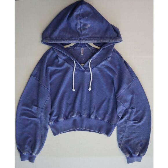 FP Movement OB2080058 Women's Sz S Blue Playbook Cropped Pullover Hoodie - Picture 10 of 11